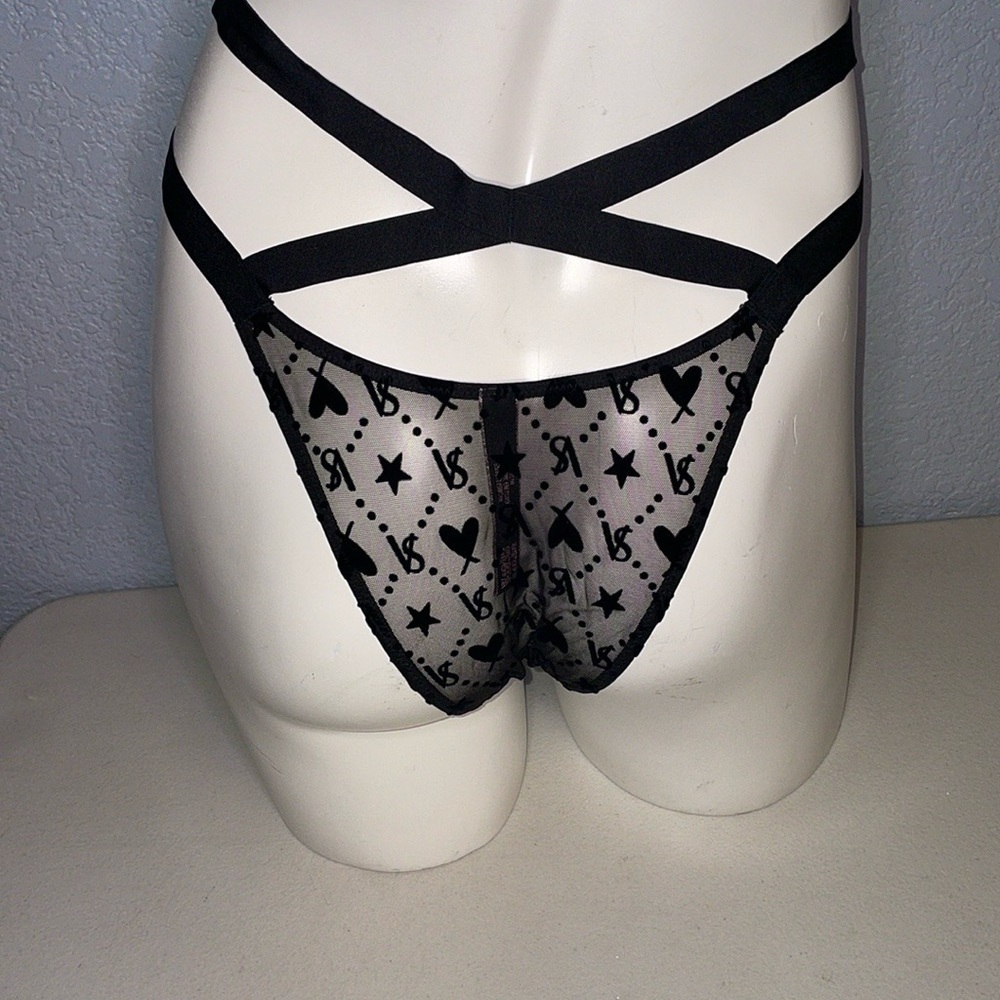 New with Tags Victoria’s Secret Panties VS Signature Print Panty Black Brazilian - Picture 6 of 11